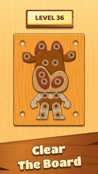 Unscrew Wood Nut & Bolt Puzzle - عکس بازی موبایلی اندروید