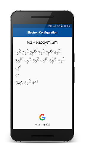 Electron Configuration - عکس برنامه موبایلی اندروید