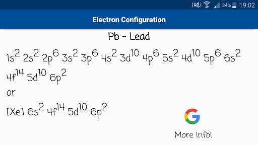 Electron Configuration - عکس برنامه موبایلی اندروید