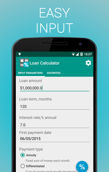 Loan Calculator - عکس برنامه موبایلی اندروید