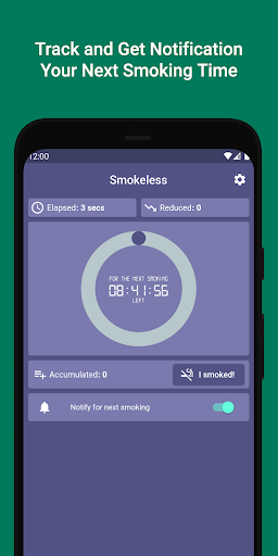 Smokeless: No Smoking Tracker - Image screenshot of android app