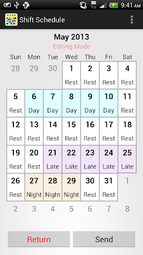 Shift Calendar (since 2013) - Image screenshot of android app