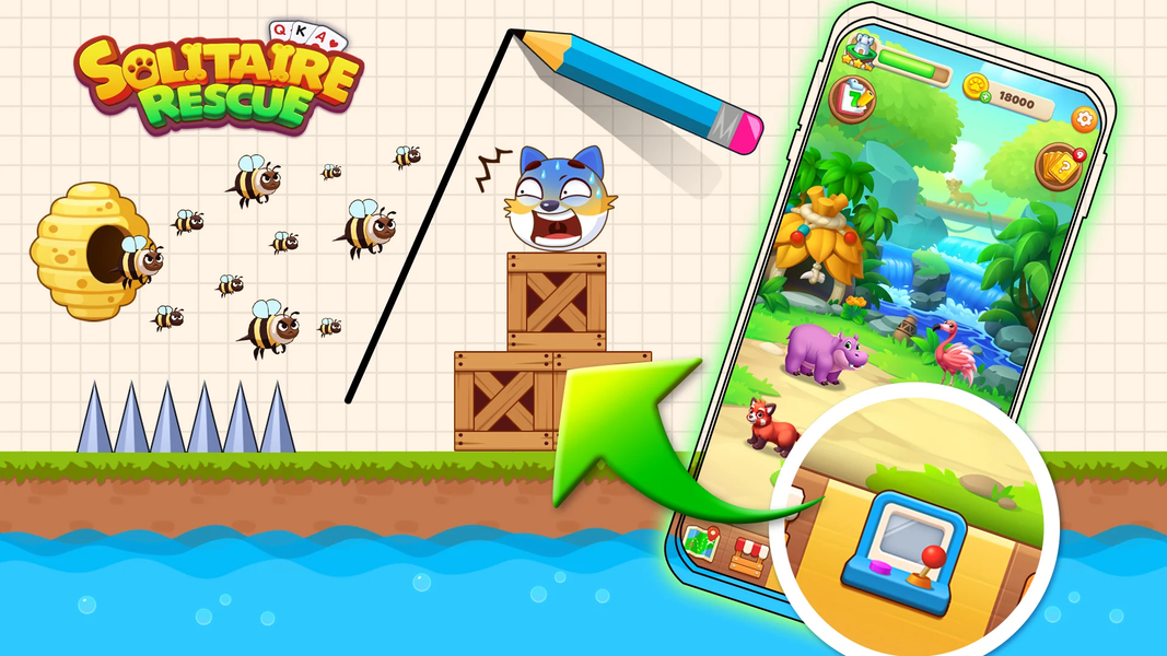 Solitaire Rescue - عکس بازی موبایلی اندروید