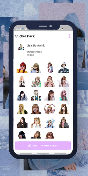 Lisa Blackpink WASticker - Image screenshot of android app