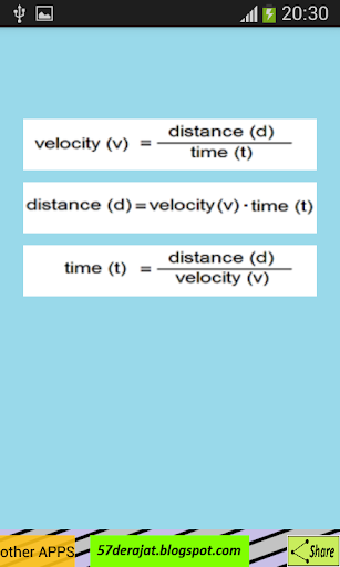 Velocity Equation - Image screenshot of android app