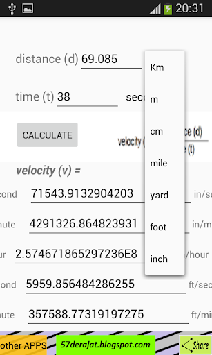 Velocity Equation - عکس برنامه موبایلی اندروید