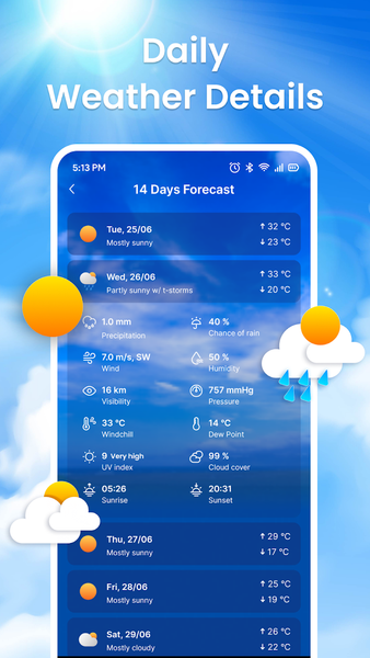 Weather Home: Hourly, Radar - عکس برنامه موبایلی اندروید