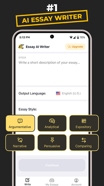 AI Writing: Essay - Image screenshot of android app