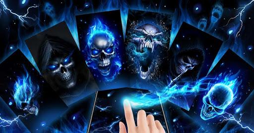 Blue Fire Skull Live Wallpaper - عکس برنامه موبایلی اندروید