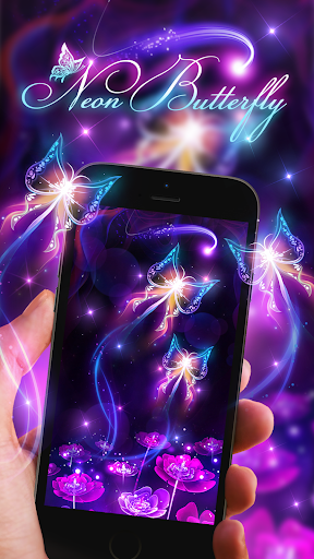 Fluorescent Butterfly Live Wallpaper - Image screenshot of android app