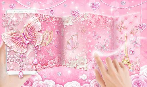 Pink Butterfly Live Wallpaper - Image screenshot of android app