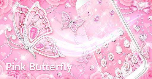 Pink Butterfly Live Wallpaper - Image screenshot of android app