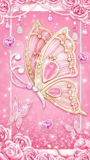 Pink Butterfly Live Wallpaper - Image screenshot of android app
