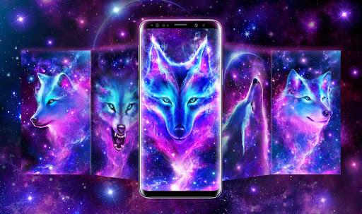 Night Sky Wolf Live Wallpaper - Image screenshot of android app