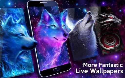 Night Sky Wolf Live Wallpaper - عکس برنامه موبایلی اندروید