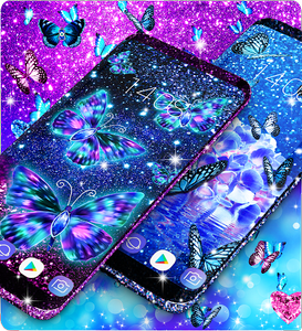 Blue Robot & Butterflies Live Wallpaper - free download