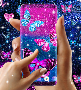 Blue Robot & Butterflies Live Wallpaper - free download