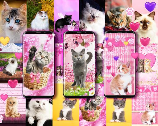 Cute pink kitty live wallpaper - عکس برنامه موبایلی اندروید