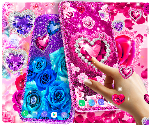 Diamond rose glitter wallpaper - عکس برنامه موبایلی اندروید