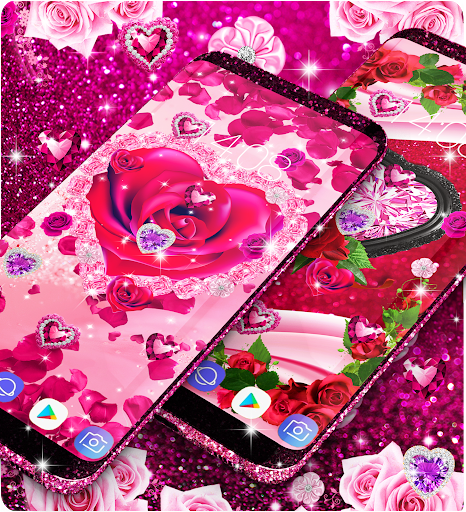 Diamond rose glitter wallpaper - Image screenshot of android app