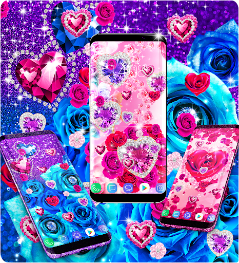 Diamond rose glitter wallpaper - Image screenshot of android app