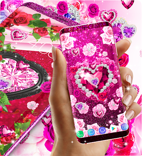 Diamond rose glitter wallpaper - Image screenshot of android app