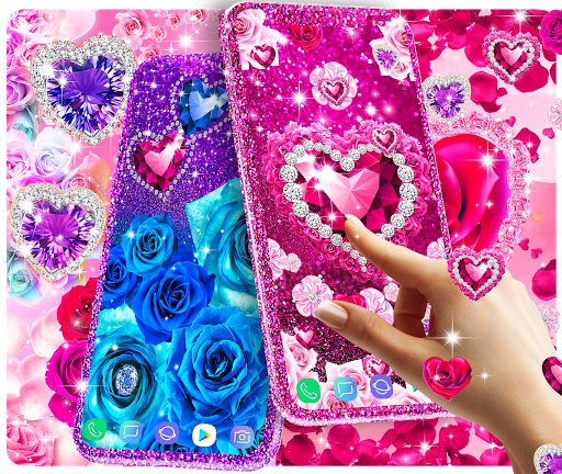 Diamond rose glitter wallpaper - Image screenshot of android app