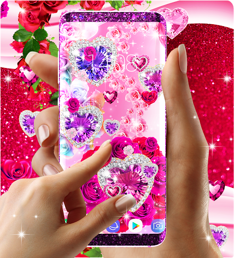 Diamond rose glitter wallpaper - Image screenshot of android app