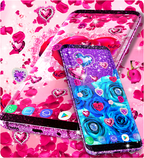 Diamond rose glitter wallpaper - Image screenshot of android app