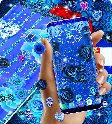 Blue diamonds live wallpapers - Image screenshot of android app