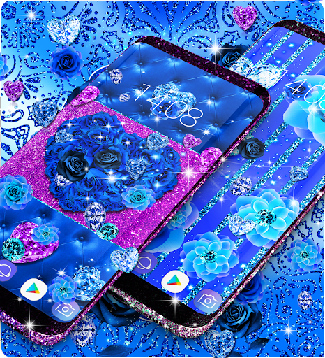 Blue diamonds live wallpapers - Image screenshot of android app