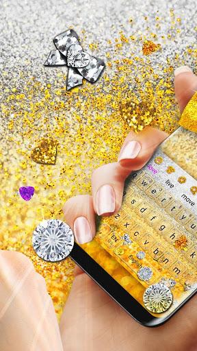 3D Gold Glitter Keyboard - عکس برنامه موبایلی اندروید