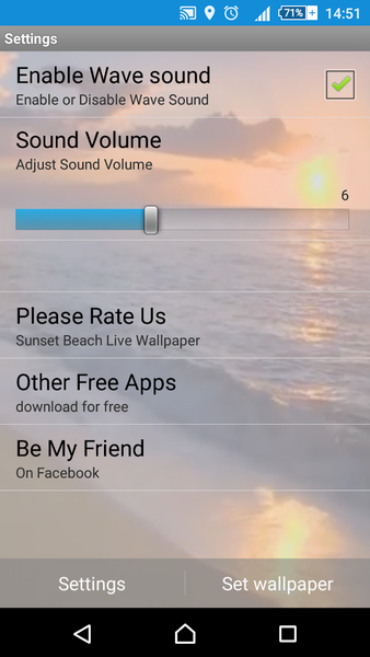 Sunset Beach Live Wallpaper - Image screenshot of android app