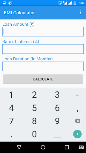 EMI CALCULATOR  SBI, BOB, HDFC - Image screenshot of android app