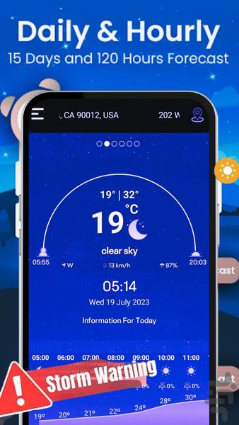 پیش بینی هوا پیشرفته 2023 - Image screenshot of android app