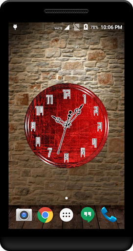 Red Clock Live Wallpaper - Image screenshot of android app