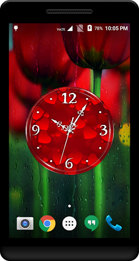 Red Clock Live Wallpaper - Image screenshot of android app