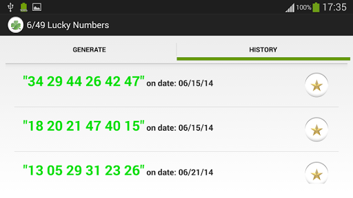 6/49 Lucky Numbers - Image screenshot of android app