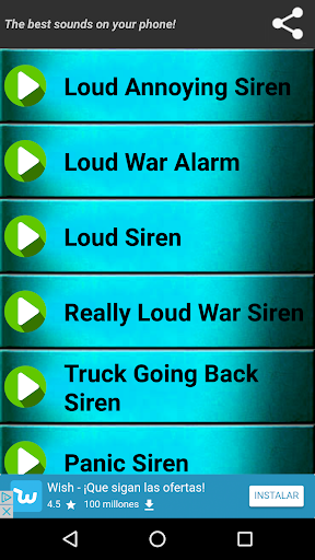Loud Siren Ringtones Remix - Image screenshot of android app