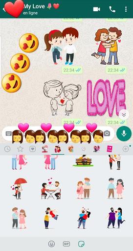 Romantic Love Stickers WAStick - Image screenshot of android app