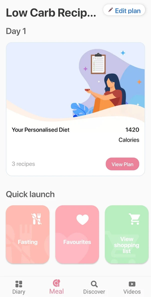 Low Carb Recipes & Meal Plan - Image screenshot of android app