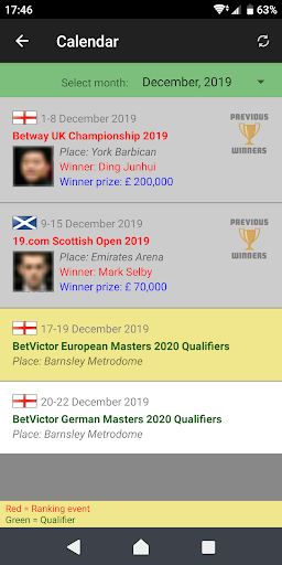 Snooker Scores Live - Image screenshot of android app