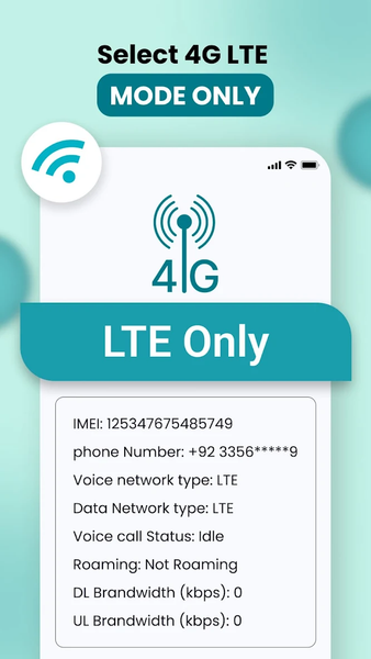 4G Lte Only: Speed test - Image screenshot of android app