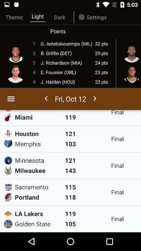 Sports Alerts - NBA edition - Image screenshot of android app