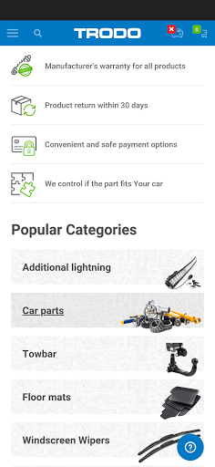 Auto spare parts trodo.com - Image screenshot of android app