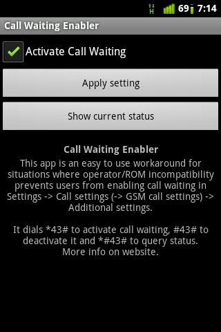 Call Waiting Enabler - Image screenshot of android app