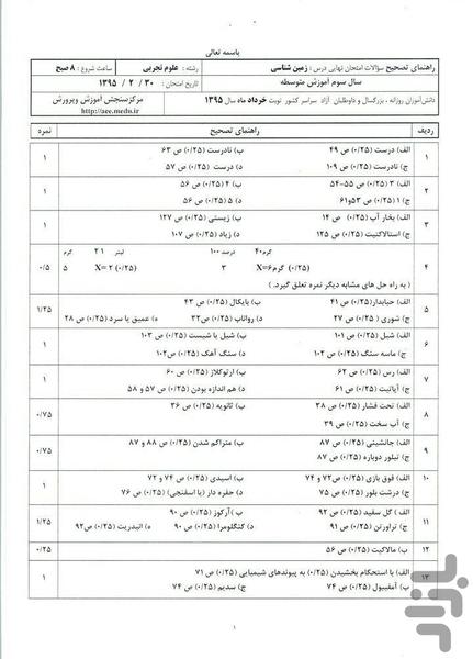 نمونه سوالات  نهایی زمین شناسی - Image screenshot of android app