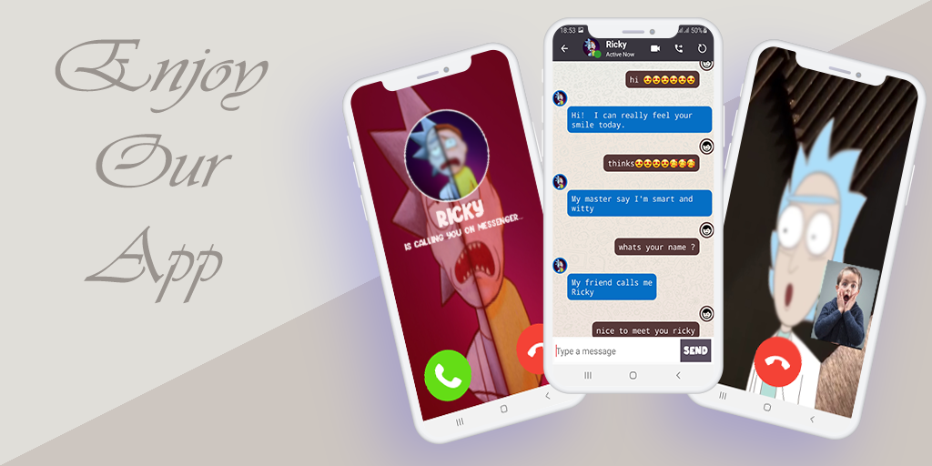 Video call nd chat prank rick - Image screenshot of android app