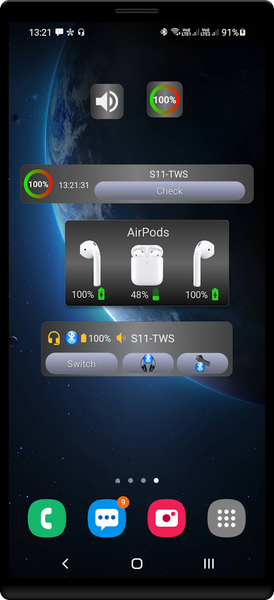 Bluetooth Widget Battery + - عکس برنامه موبایلی اندروید