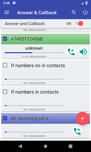Auto answer & callback (hands free) - Image screenshot of android app
